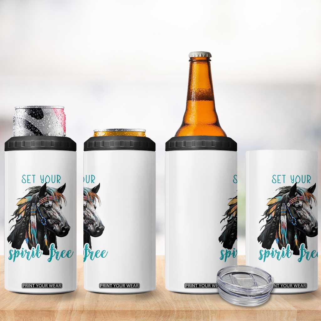 Horse Lovers 4 in 1 Can Cooler Tumbler Cowgirl Cowboy Equestrian Gifts TB10 Print Your Wear