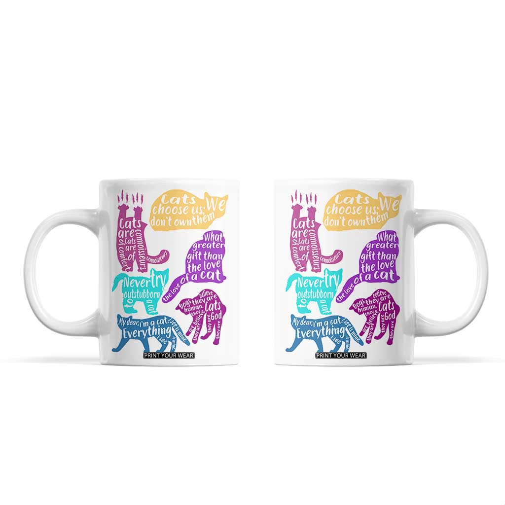 Cat Lover Gifts Coffee Mug Kitten Quotes From Famous Writers Authors and Feline Lovers TB10 White Print Your Wear