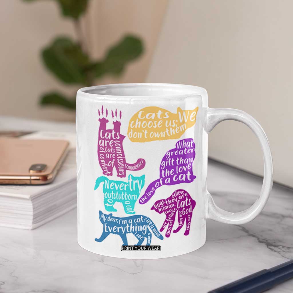 Cat Lover Gifts Coffee Mug Kitten Quotes From Famous Writers Authors and Feline Lovers TB10 Print Your Wear