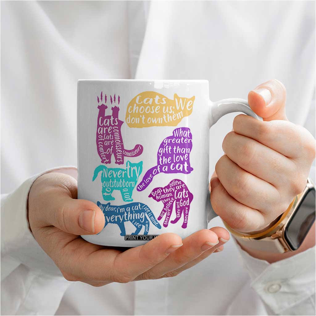 Cat Lover Gifts Coffee Mug Kitten Quotes From Famous Writers Authors and Feline Lovers TB10 Print Your Wear
