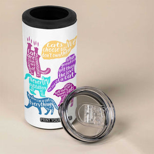 Cat Lover Gifts 4 in 1 Can Cooler Tumbler Kitten Quotes From Famous Writers Authors and Feline Lovers TB10 Print Your Wear