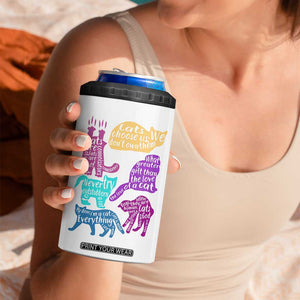Cat Lover Gifts 4 in 1 Can Cooler Tumbler Kitten Quotes From Famous Writers Authors and Feline Lovers TB10 Print Your Wear