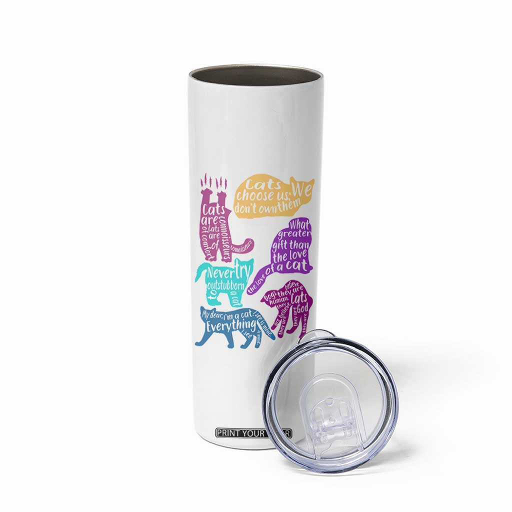 Cat Lover Gifts Skinny Tumbler Kitten Quotes From Famous Writers Authors and Feline Lovers TB10 Print Your Wear