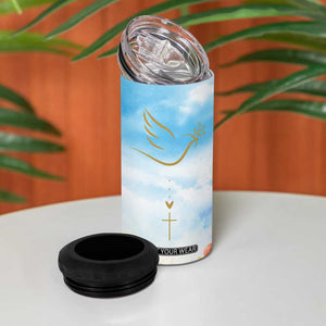 Christian Gifts For Women 4 in 1 Can Cooler Tumbler Encouraging Bible Verse Cross His Grace Is Sufficient For Me TB10 Print Your Wear