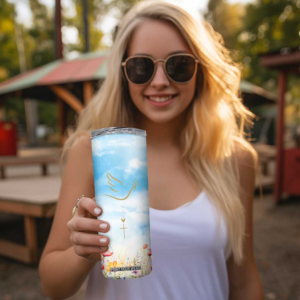 Christian Gifts For Women Skinny Tumbler Encouraging Bible Verse Cross His Grace Is Sufficient For Me TB10 Print Your Wear