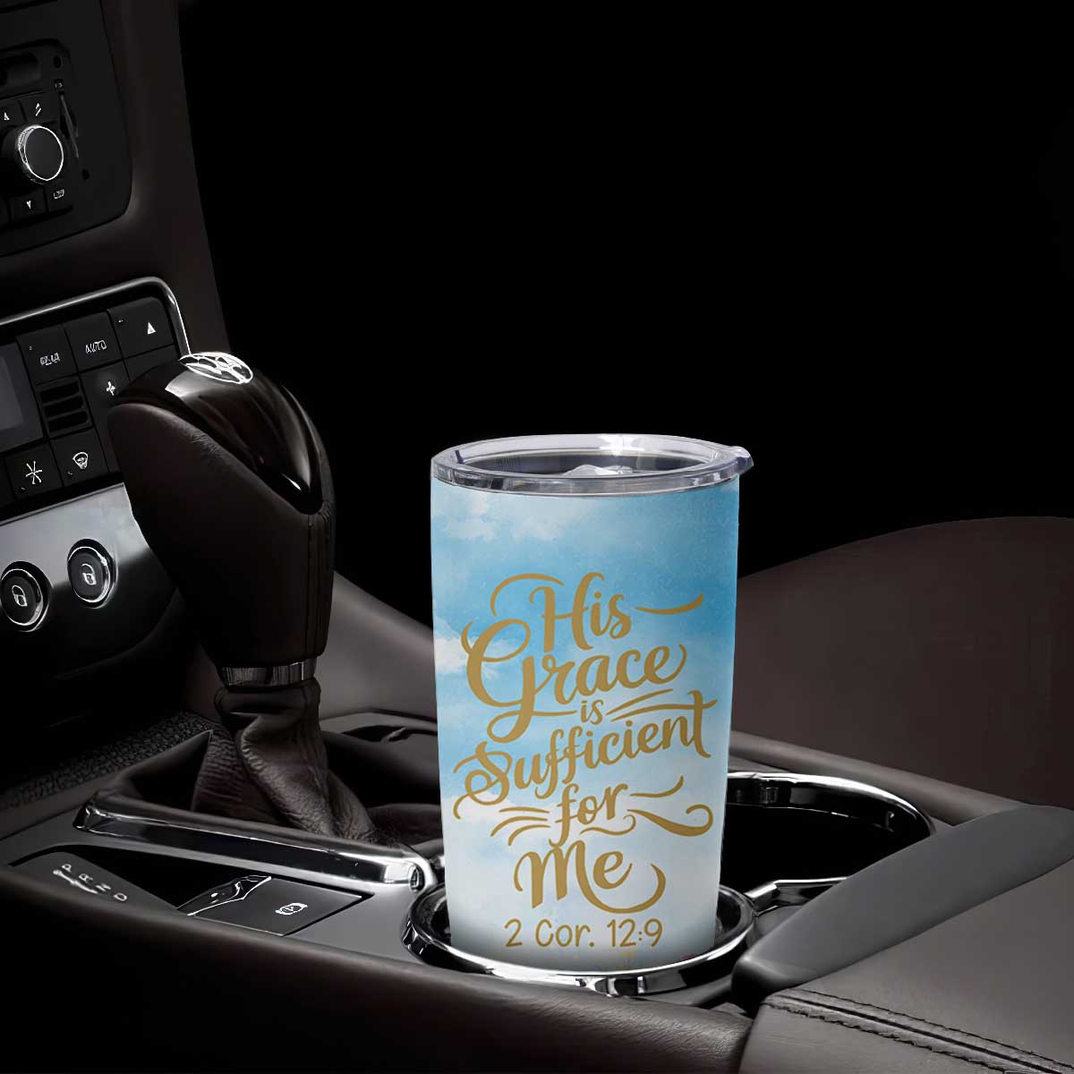 Christian Gifts For Women Tumbler Cup Encouraging Bible Verse Cross His Grace Is Sufficient For Me TB10 Print Your Wear