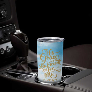 Christian Gifts For Women Tumbler Cup Encouraging Bible Verse Cross His Grace Is Sufficient For Me TB10 Print Your Wear