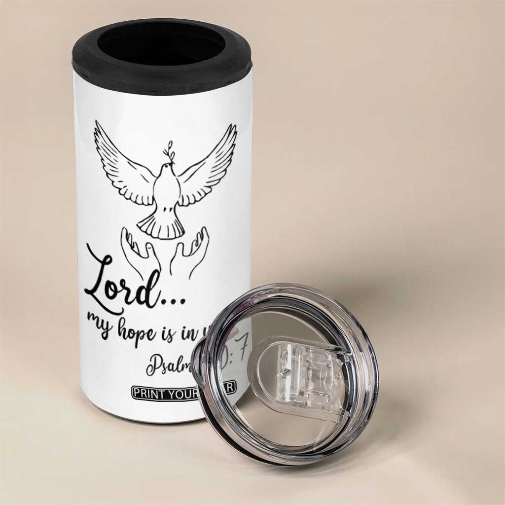 Christian Gifts 4 in 1 Can Cooler Tumbler Bible Verse My Hope Is in You Psalm 39:7 TB10 Print Your Wear