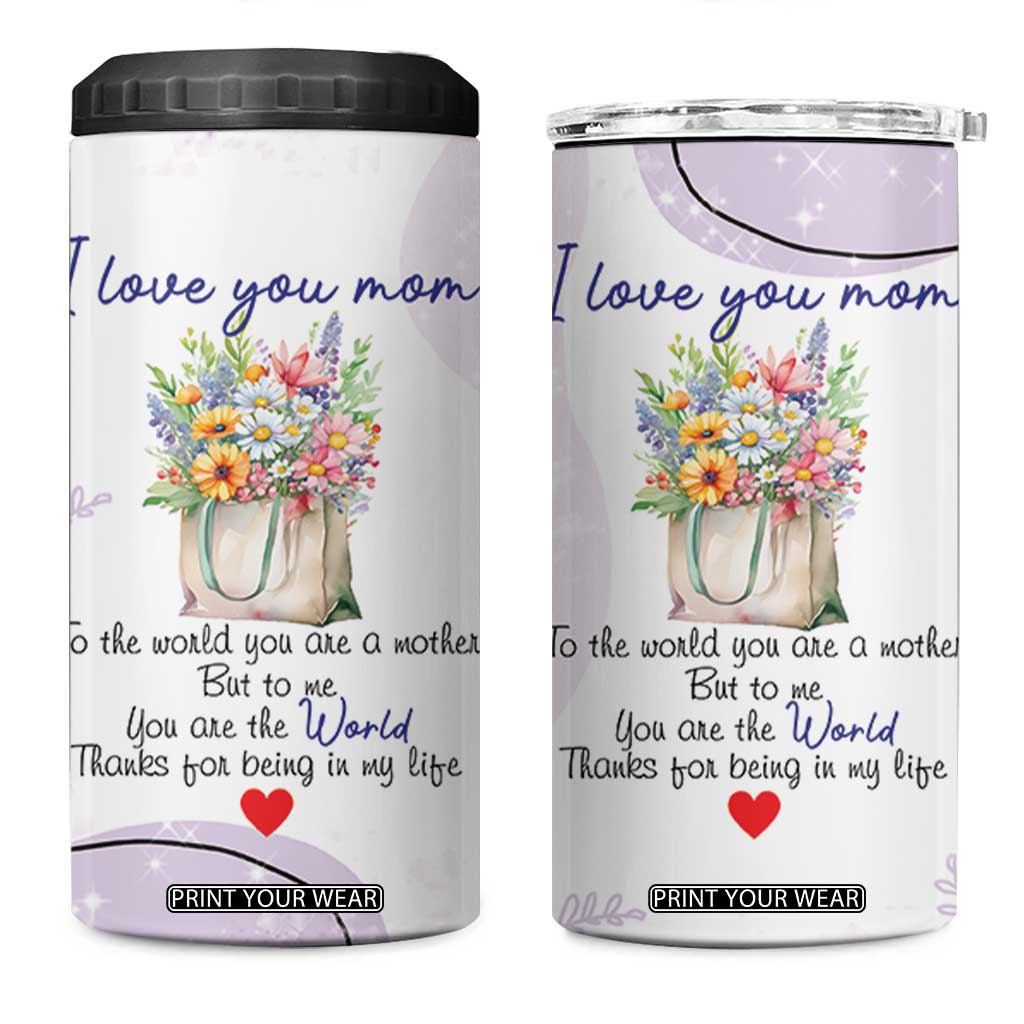 Birthday Gifts For Mom 4 in 1 Can Cooler Tumbler From Daughter Son I Love You Mom Valentines Mothers Day Present TB10 One Size: 16 oz Purple Print Your Wear