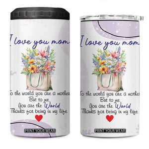 Birthday Gifts For Mom 4 in 1 Can Cooler Tumbler From Daughter Son I Love You Mom Valentines Mothers Day Present TB10 One Size: 16 oz Purple Print Your Wear