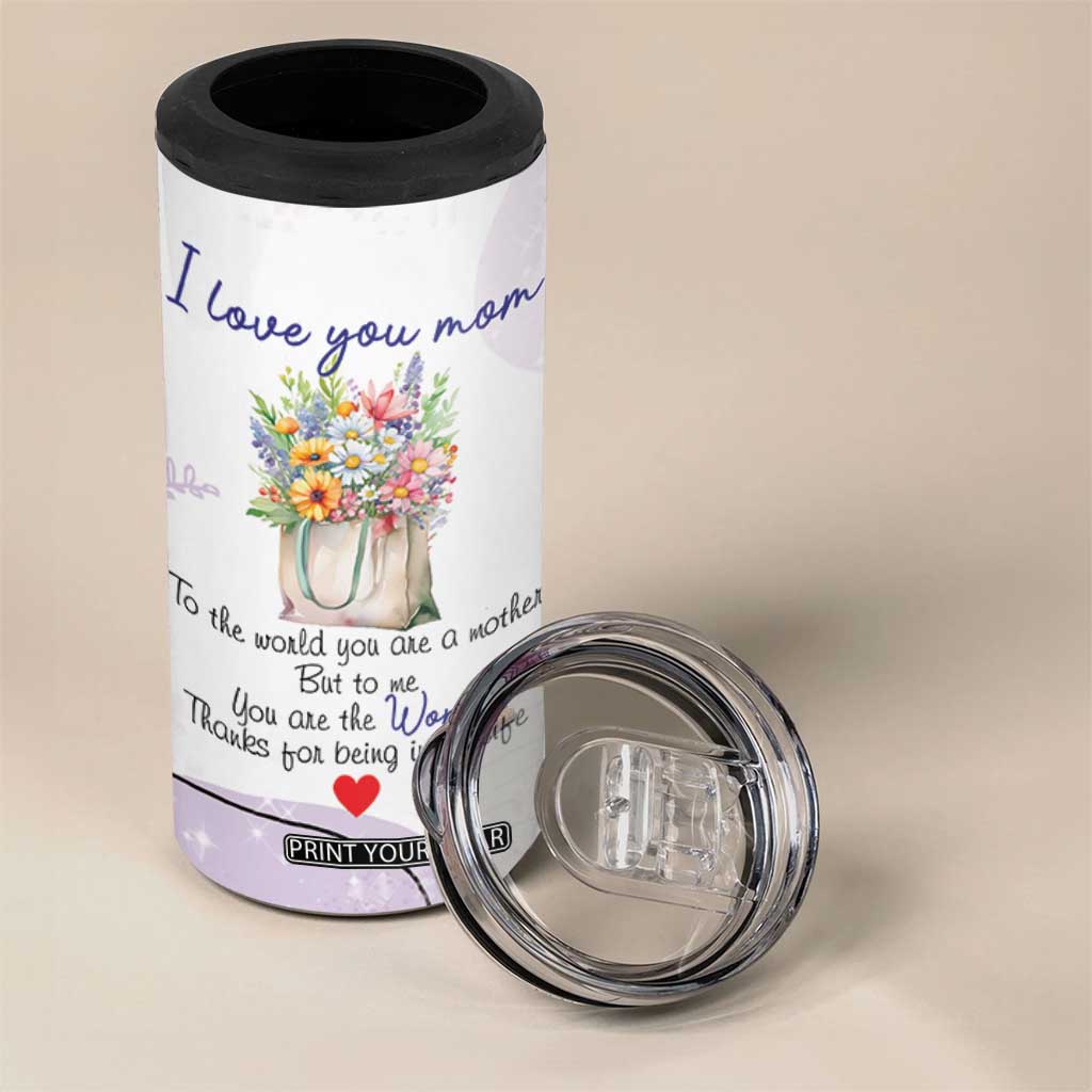 Birthday Gifts For Mom 4 in 1 Can Cooler Tumbler From Daughter Son I Love You Mom Valentines Mothers Day Present TB10 Print Your Wear