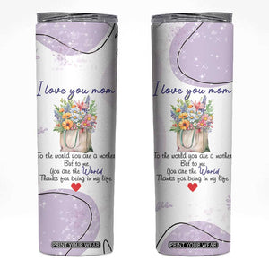 Birthday Gifts For Mom Skinny Tumbler From Daughter Son I Love You Mom Valentines Mothers Day Present TB10 Purple Print Your Wear