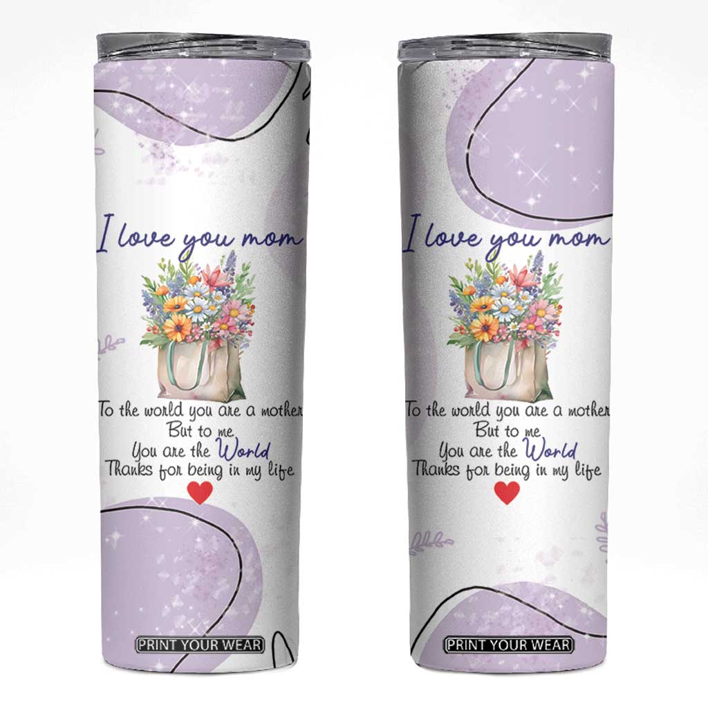 Birthday Gifts For Mom Skinny Tumbler From Daughter Son I Love You Mom Valentines Mothers Day Present TB10 Purple Print Your Wear