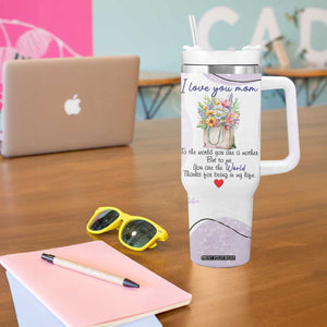 Birthday Gifts For Mom Tumbler With Handle From Daughter Son I Love You Mom Valentines Mothers Day Present TB10 Print Your Wear