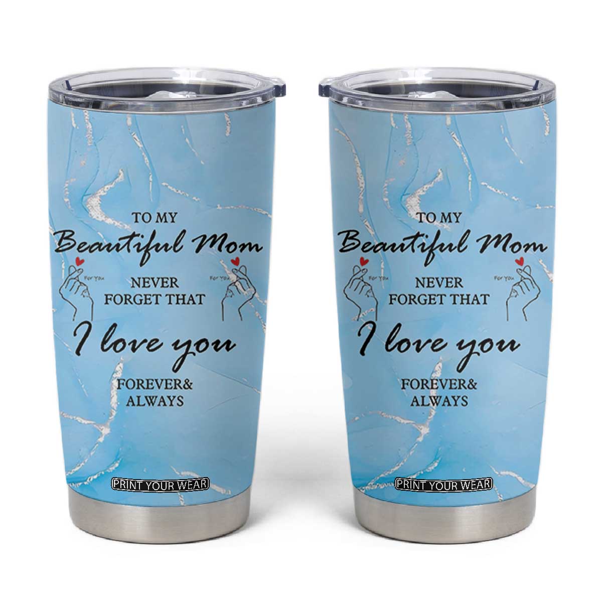 Valentine Gifts For Mom Tumbler Cup I Love You Mom Mama Momma Gift Ideas TB10 Blue Print Your Wear