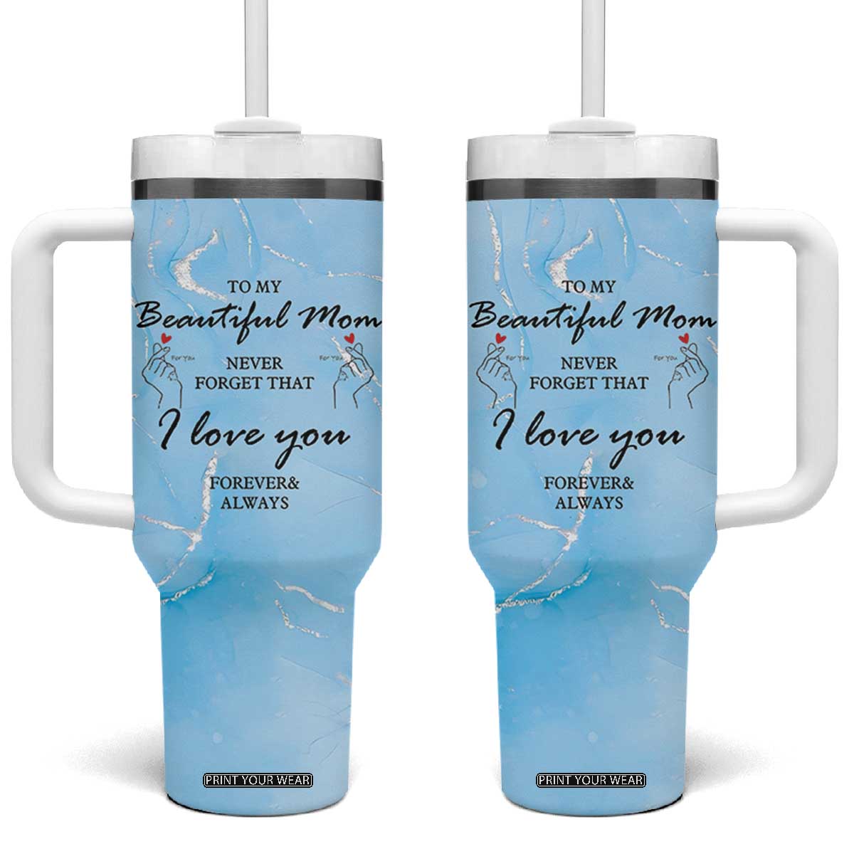 Valentine Gifts For Mom Tumbler With Handle I Love You Mom Mama Momma Gift Ideas TB10 One Size: 40 oz Blue Print Your Wear
