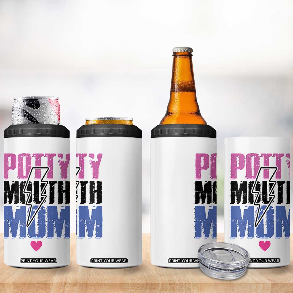 Funny Mom Birthday Gift 4 in 1 Can Cooler Tumbler Potty Mouth Mom Valentines Mothers Day Present TB10 Print Your Wear