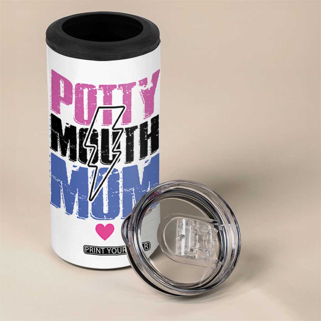 Funny Mom Birthday Gift 4 in 1 Can Cooler Tumbler Potty Mouth Mom Valentines Mothers Day Present TB10 Print Your Wear