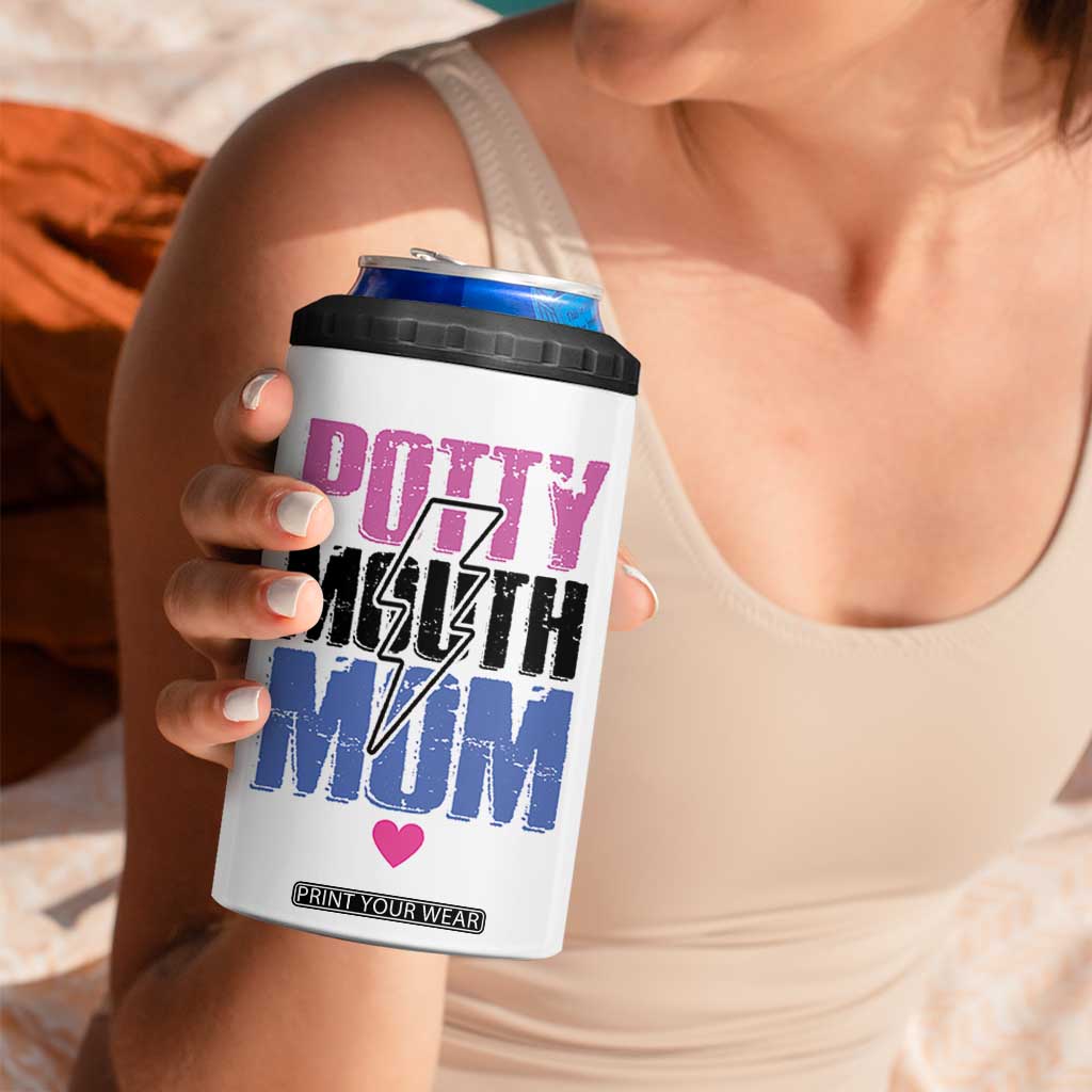 Funny Mom Birthday Gift 4 in 1 Can Cooler Tumbler Potty Mouth Mom Valentines Mothers Day Present TB10 Print Your Wear
