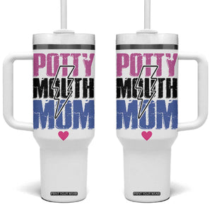 Funny Mom Birthday Gift Tumbler With Handle Potty Mouth Mom Valentines Mothers Day Present TB10 One Size: 40 oz White Print Your Wear