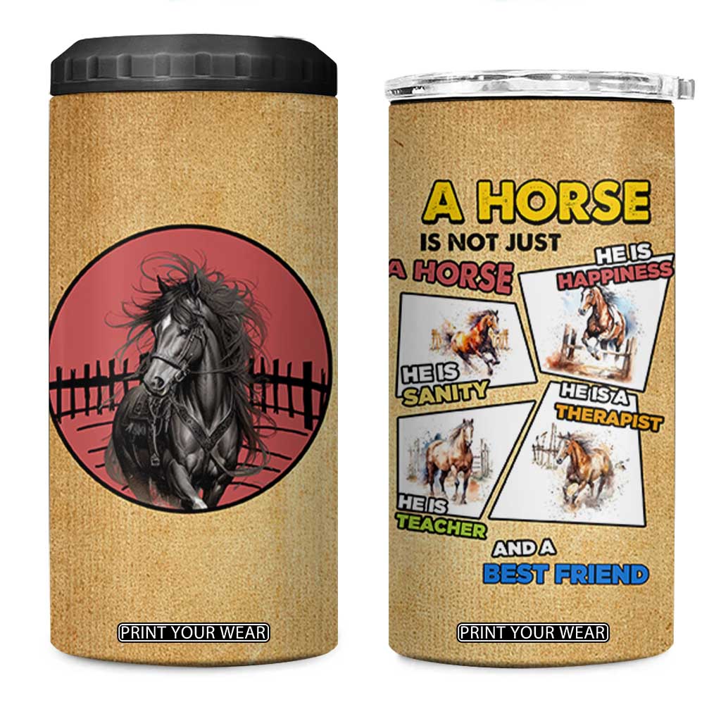 Horse Lovers 4 in 1 Can Cooler Tumbler Inspiration Equestrian Girls Cowgirl Gifts TB10 One Size: 16 oz Brown Print Your Wear