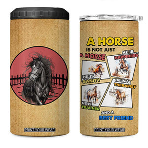 Horse Lovers 4 in 1 Can Cooler Tumbler Inspiration Equestrian Girls Cowgirl Gifts TB10 One Size: 16 oz Brown Print Your Wear