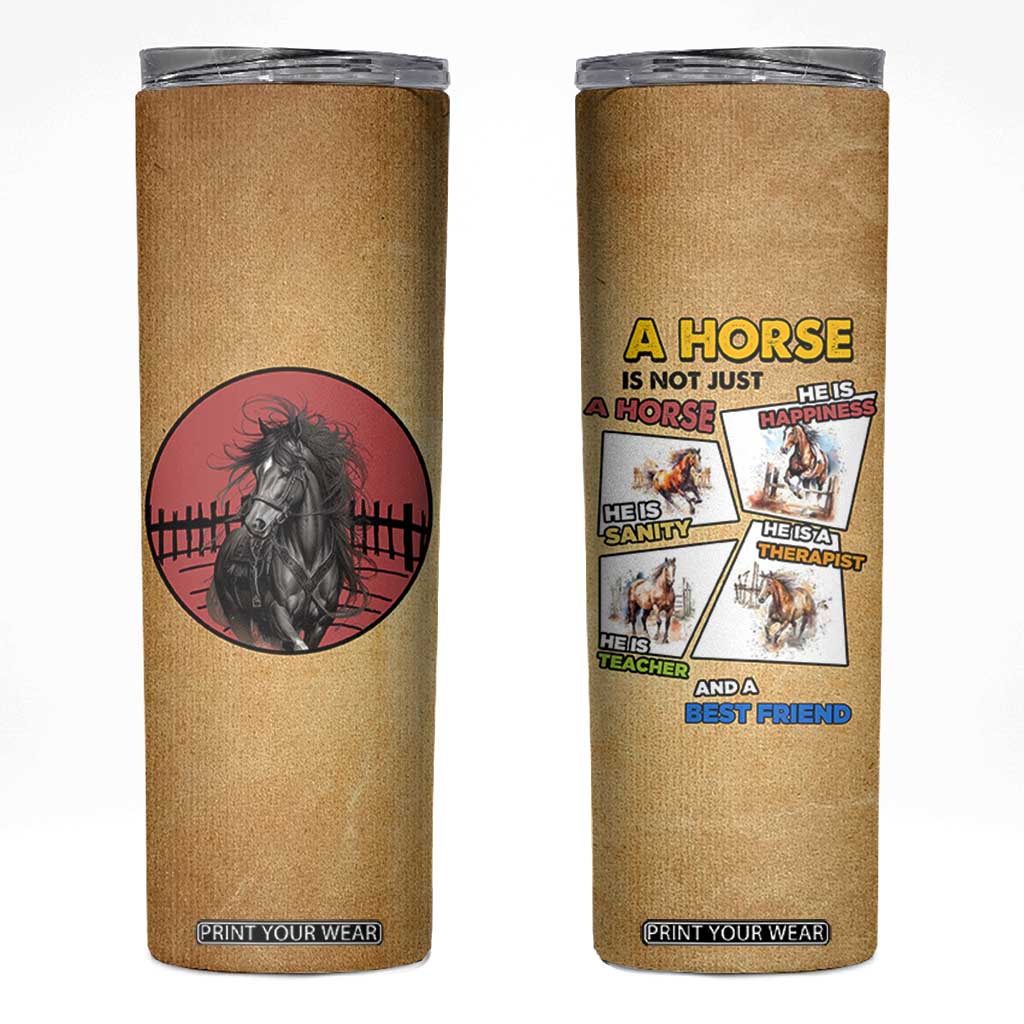 Horse Lovers Skinny Tumbler Inspiration Equestrian Girls Cowgirl Gifts TB10 Brown Print Your Wear