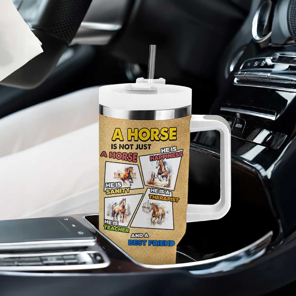 Horse Lovers Tumbler With Handle Inspiration Equestrian Girls Cowgirl Gifts TB10 Print Your Wear