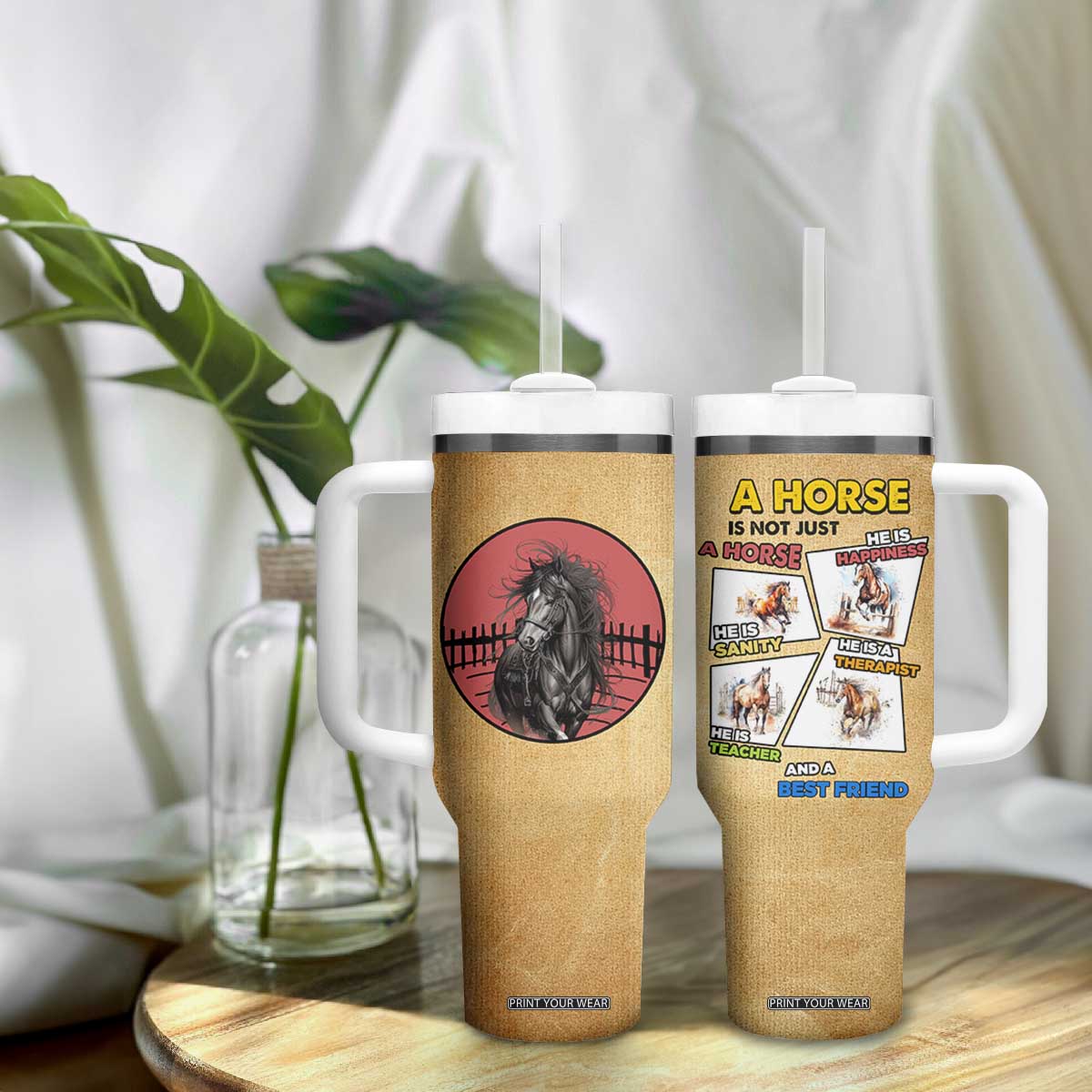 Horse Lovers Tumbler With Handle Inspiration Equestrian Girls Cowgirl Gifts TB10 Print Your Wear