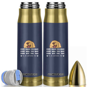 Funny Dog Lover Bullet Tumbler Retro Peeking Dog Every Snack You Make Fun Pet Humor TB10 Navy Print Your Wear