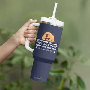 Funny Dog Lover Tumbler With Handle Retro Peeking Dog Every Snack You Make Fun Pet Humor TB10 Print Your Wear