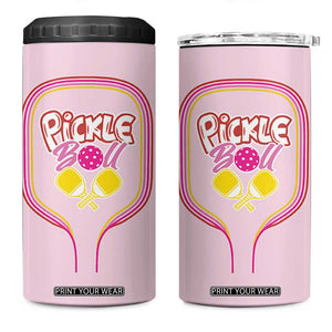 Pickleball Gifts For Women 4 in 1 Can Cooler Tumbler Womens Pink Pickle Ball Lovers Player Coach TB10 One Size: 16 oz Pink Print Your Wear