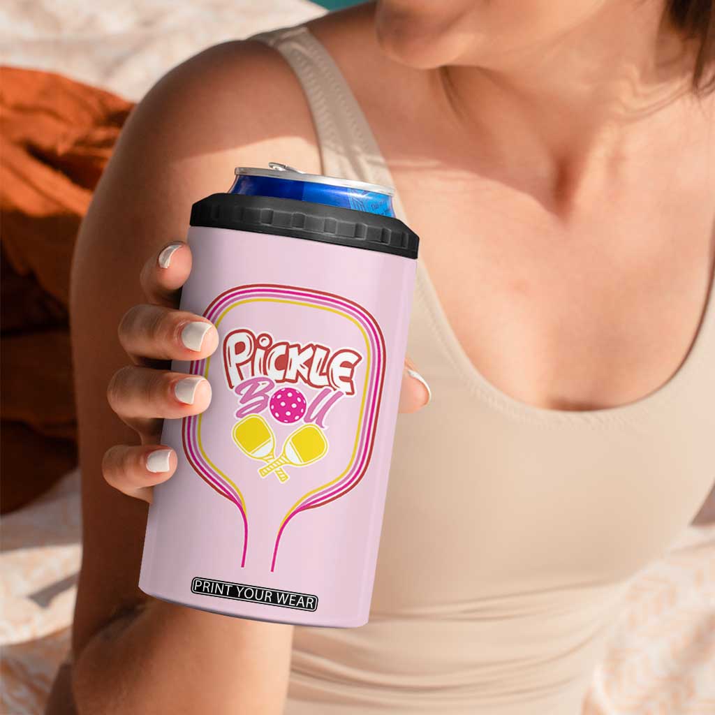 Pickleball Gifts For Women 4 in 1 Can Cooler Tumbler Womens Pink Pickle Ball Lovers Player Coach TB10 Print Your Wear