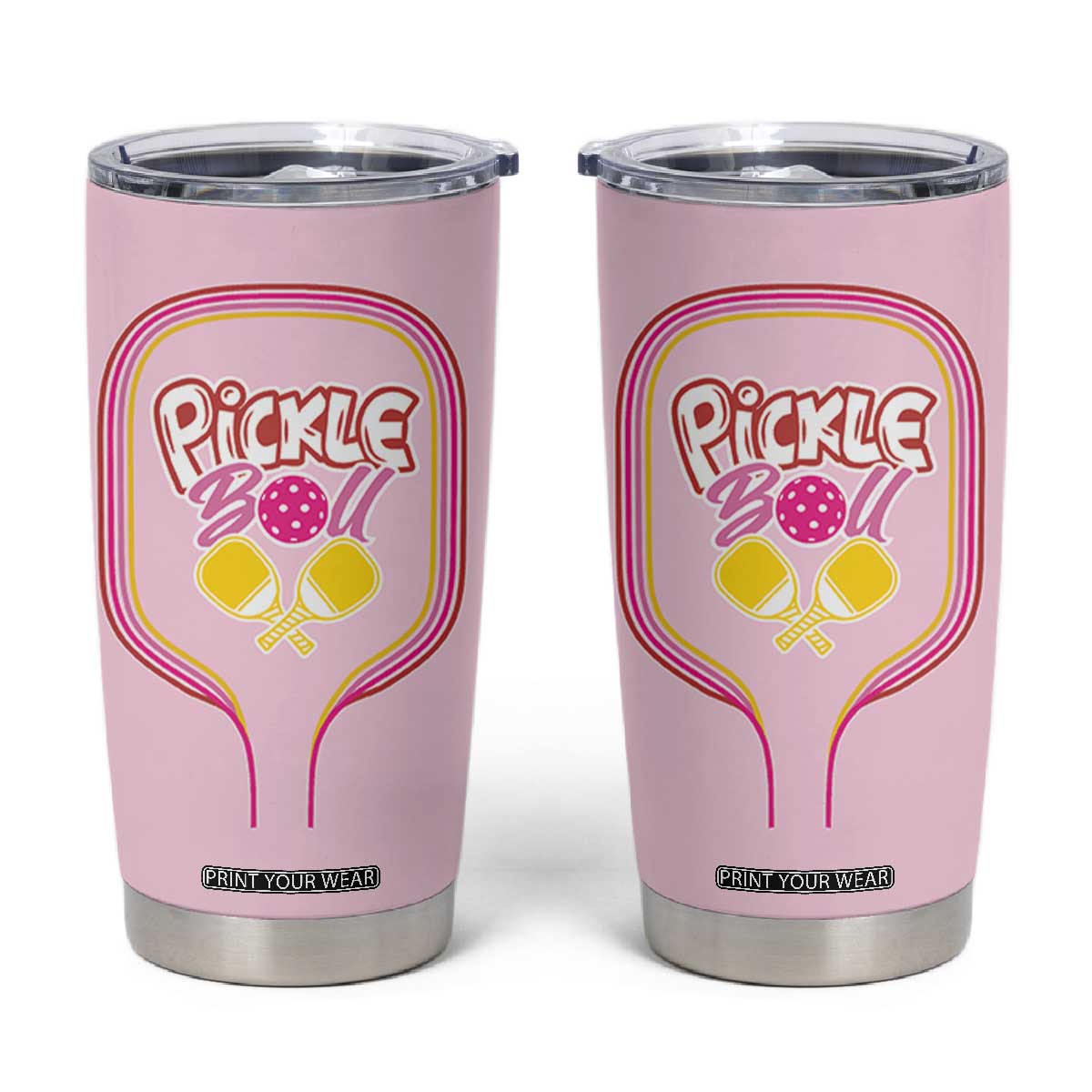 Pickleball Gifts For Women Tumbler Cup Womens Pink Pickle Ball Lovers Player Coach TB10 Pink Print Your Wear