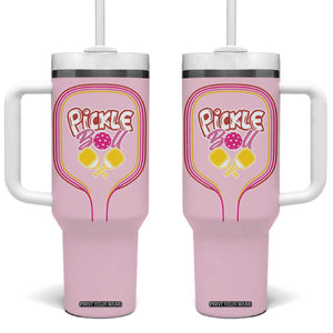 Pickleball Gifts For Women Tumbler With Handle Womens Pink Pickle Ball Lovers Player Coach TB10 One Size: 40 oz Pink Print Your Wear