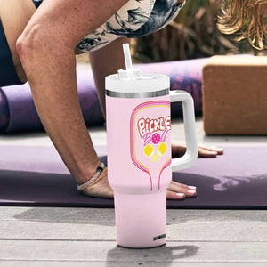 Pickleball Gifts For Women Tumbler With Handle Womens Pink Pickle Ball Lovers Player Coach TB10 Print Your Wear
