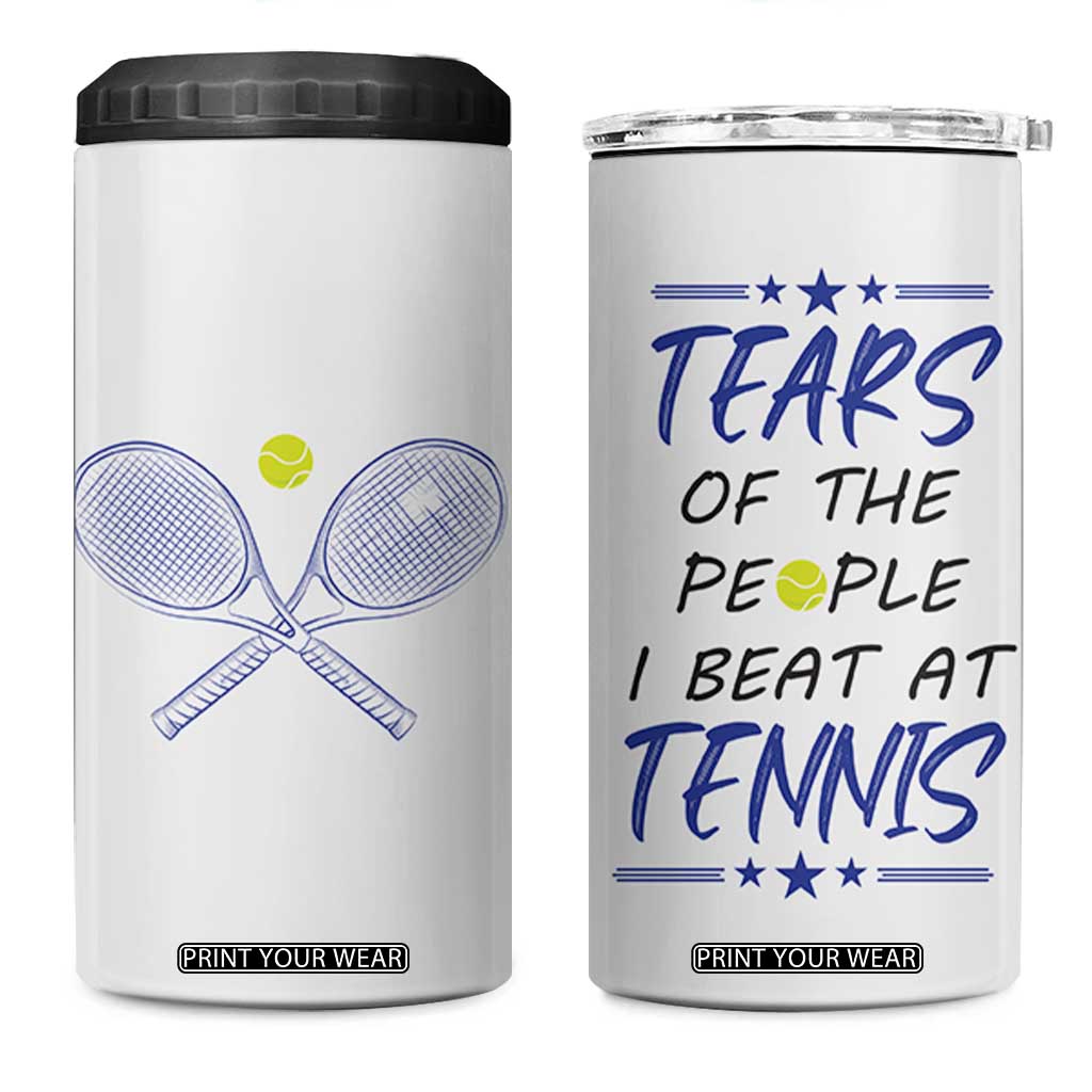 Funny Tennis 4 in 1 Can Cooler Tumbler Tears Of The People I Beat At Tennis TB10 One Size: 16 oz White Print Your Wear