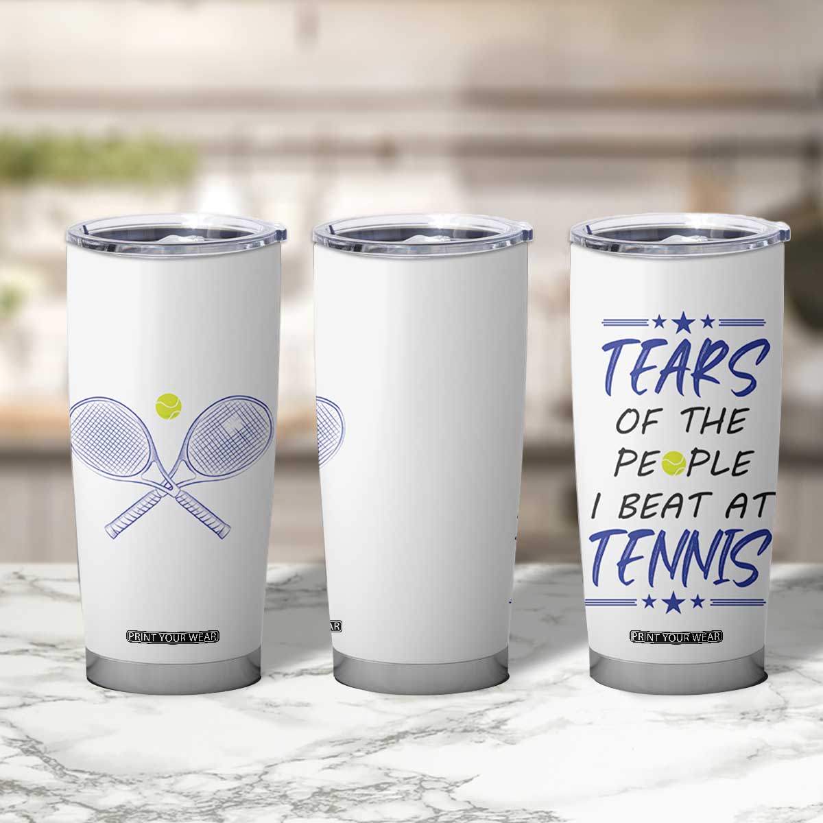 Funny Tennis Tumbler Cup Tears Of The People I Beat At Tennis TB10 Print Your Wear