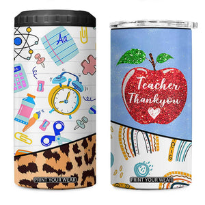 Teacher 4 in 1 Can Cooler Tumbler Teaching Is A Work of Heart Teachers Day Appreciation Gifts TB10 One Size: 16 oz White Print Your Wear