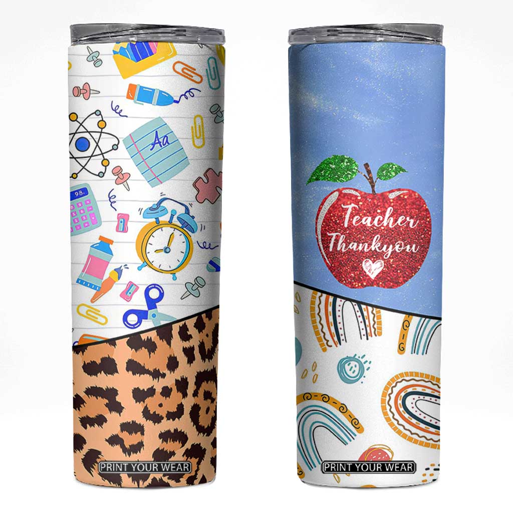 Teacher Skinny Tumbler Teaching Is A Work of Heart Teachers Day Appreciation Gifts TB10 White Print Your Wear