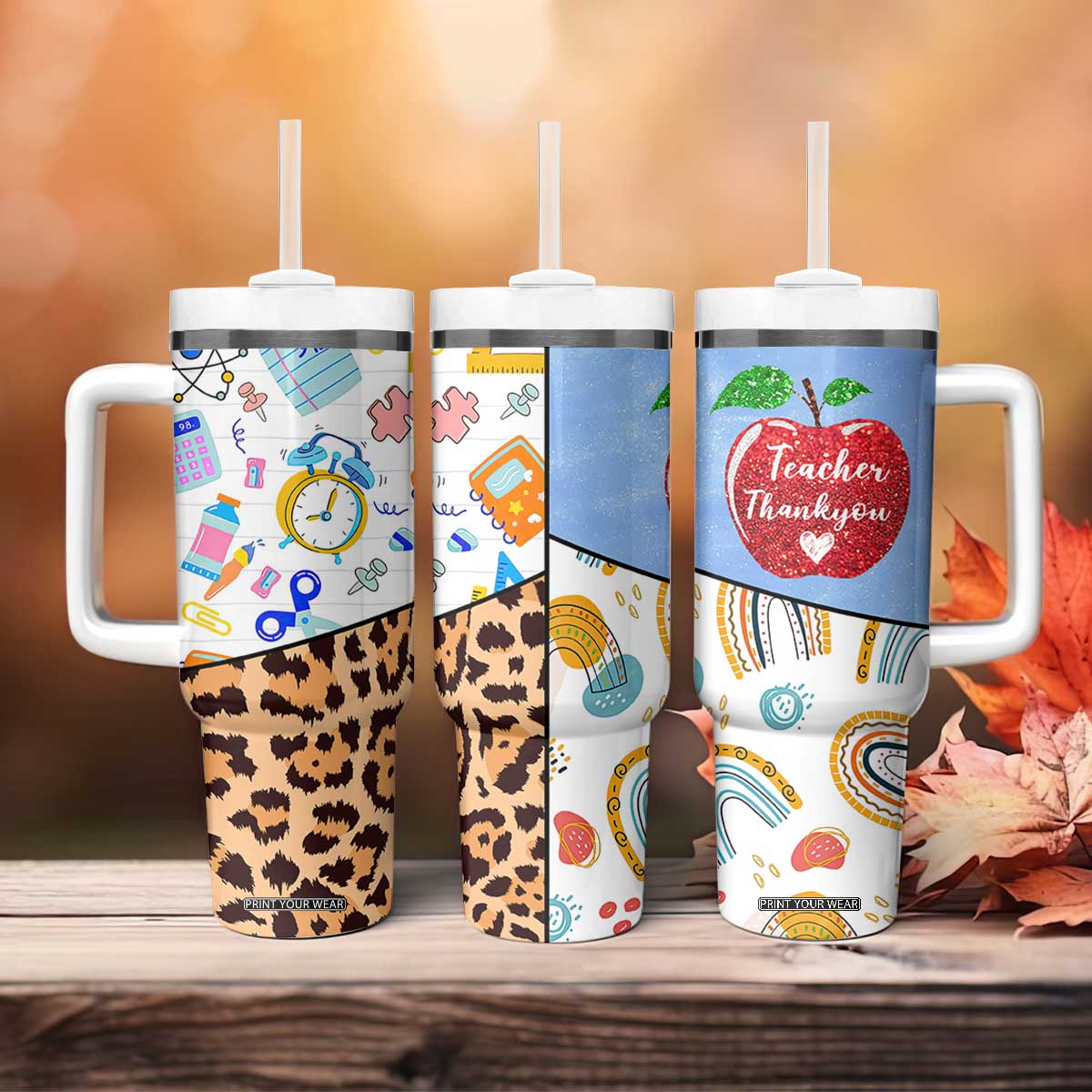Teacher Tumbler With Handle Teaching Is A Work of Heart Teachers Day Appreciation Gifts TB10 Print Your Wear