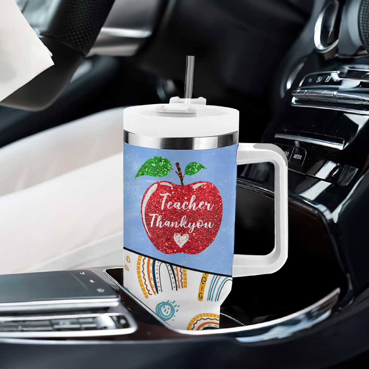 Teacher Tumbler With Handle Teaching Is A Work of Heart Teachers Day Appreciation Gifts TB10 Print Your Wear