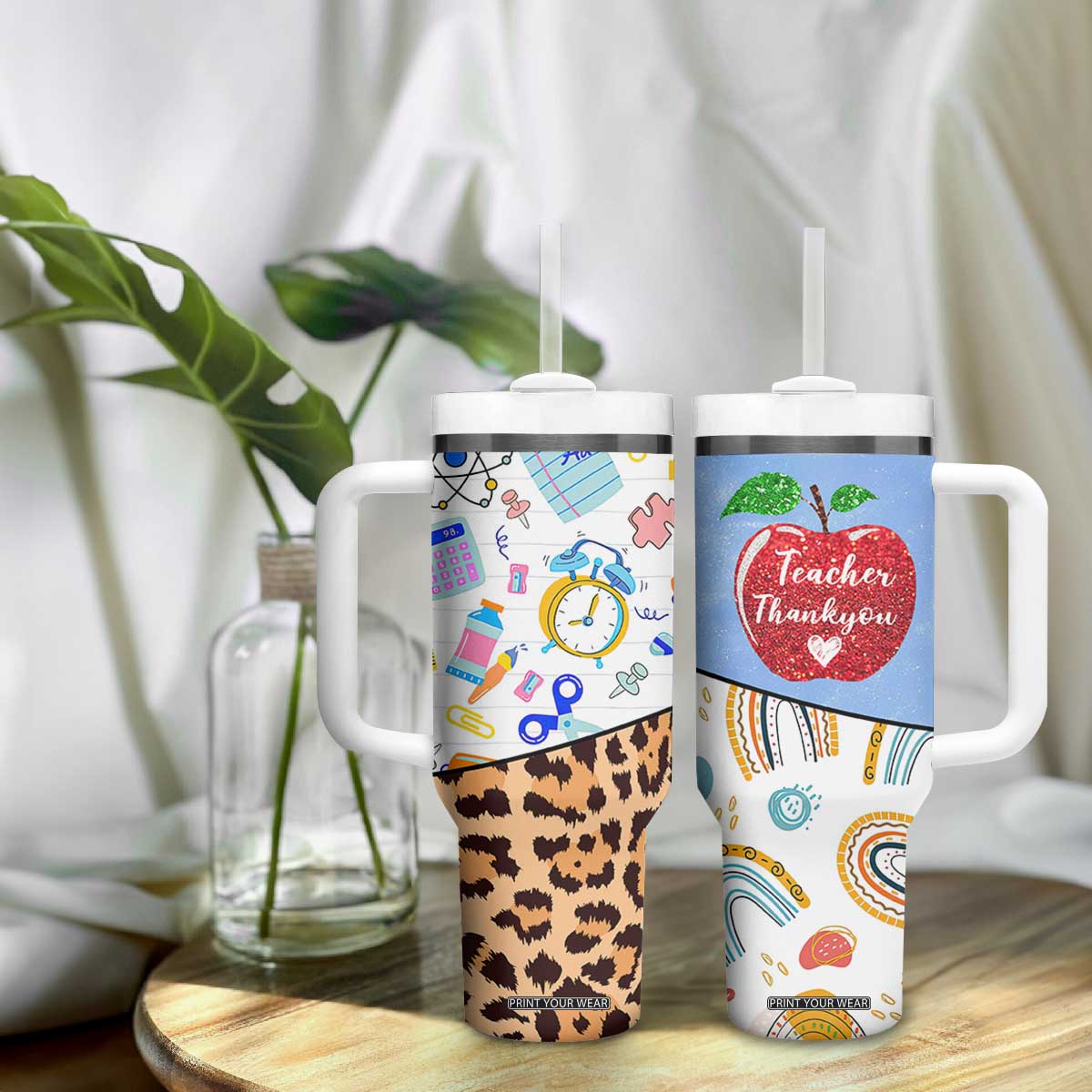 Teacher Tumbler With Handle Teaching Is A Work of Heart Teachers Day Appreciation Gifts TB10 Print Your Wear