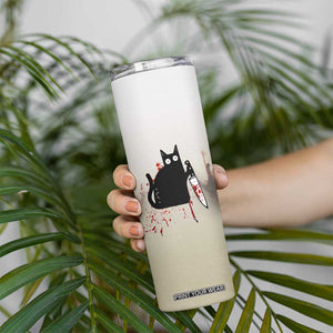 Halloween Cat Lover Gift Skinny Tumbler I'll Put You In The Trunk And Help People Look For You Don't Test Me TB10 Print Your Wear