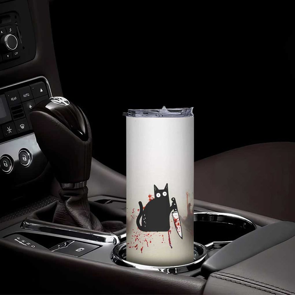 Halloween Cat Lover Gift Skinny Tumbler I'll Put You In The Trunk And Help People Look For You Don't Test Me TB10 Print Your Wear