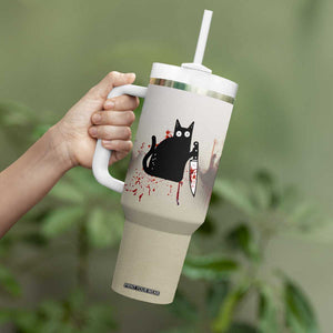Halloween Cat Lover Gift Tumbler With Handle I'll Put You In The Trunk And Help People Look For You Don't Test Me TB10 Print Your Wear