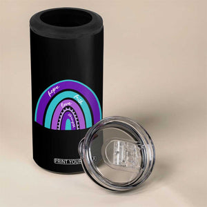 Suicide Prevention Awareness 4 in 1 Can Cooler Tumbler Hope Faith Love Strength Teal Purple Christian Sunflower TB10 Print Your Wear