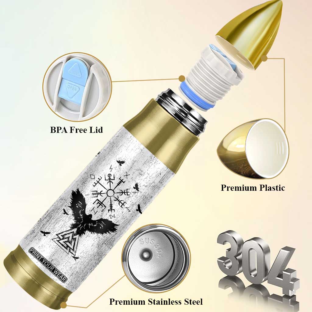 Viking Bullet Tumbler Raven Celtic Gift For Men Dad Son TB10 Print Your Wear