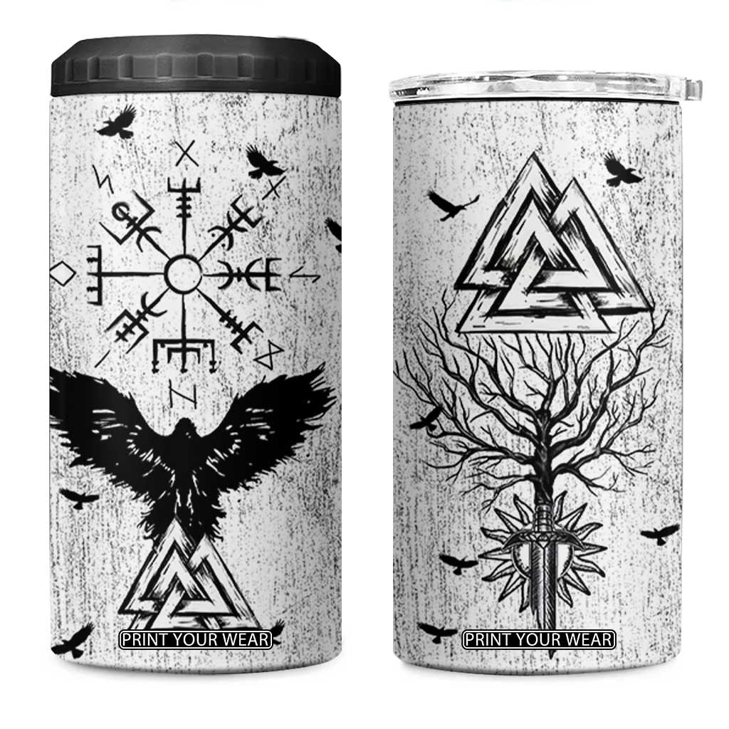 Viking 4 in 1 Can Cooler Tumbler Raven Celtic Gift For Men Dad Son TB10 One Size: 16 oz Grey Print Your Wear