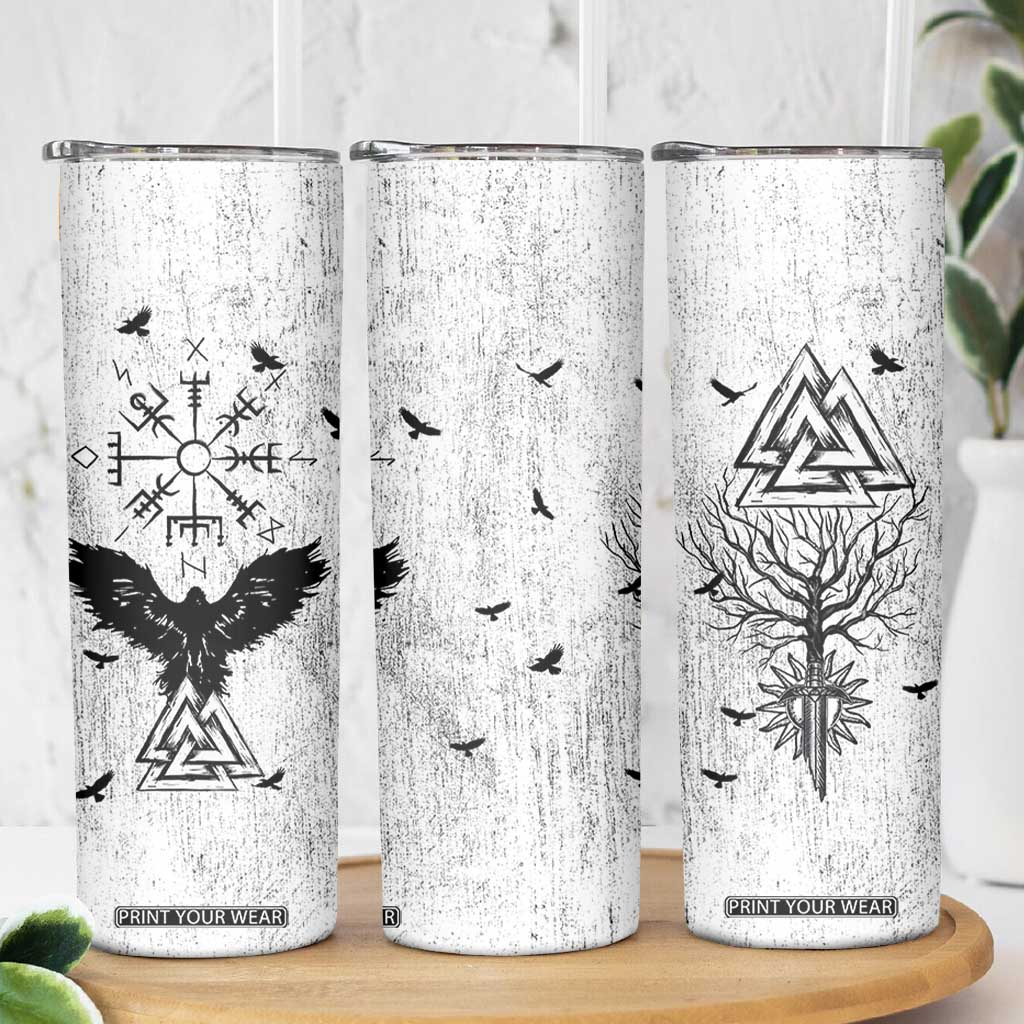 Viking Skinny Tumbler Raven Celtic Gift For Men Dad Son TB10 Print Your Wear